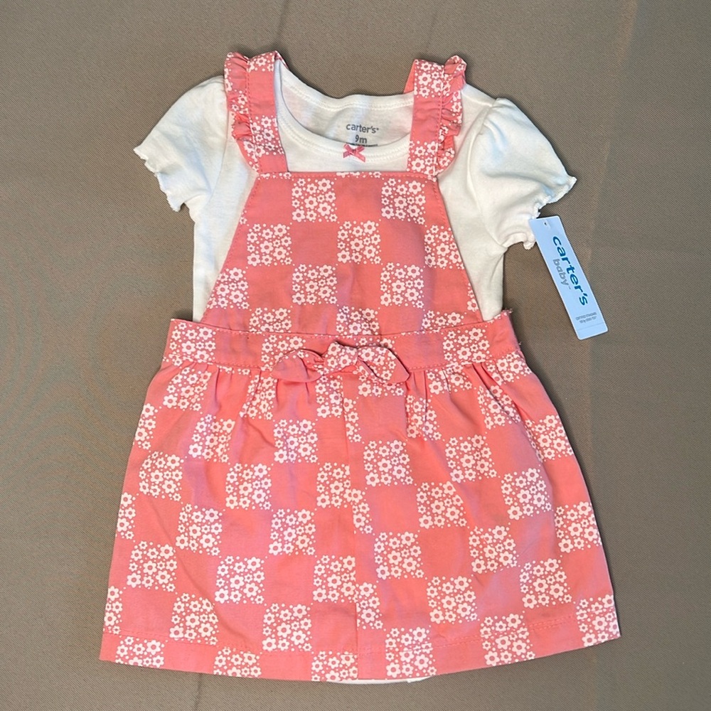 Pink flower dress set